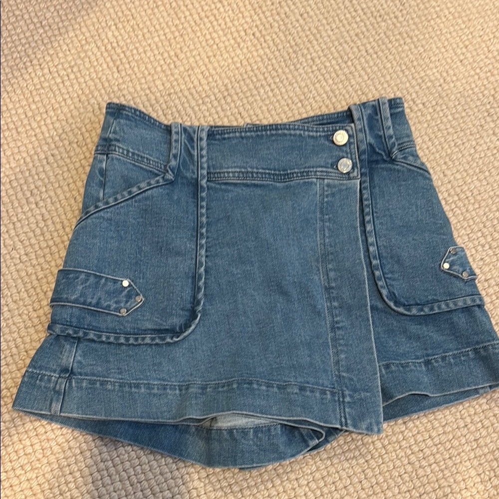 10 Crosby Derek Lam Blue Denim Mini Skort